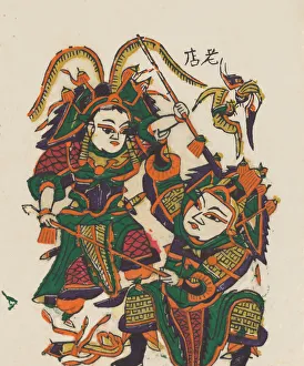 One hundred thirty-five woodblock prints including New Years pictures (nianh