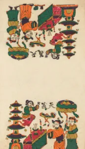One hundred thirty-five woodblock prints including New Years pictures (nianh