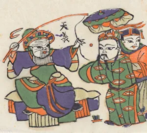 One hundred thirty-five woodblock prints including New Years pictures (nianh