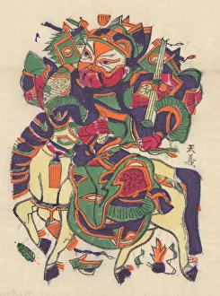 One hundred thirty-five woodblock prints including New Years pictures (nianh