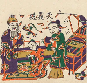 One hundred thirty-five woodblock prints including New Years pictures (nianh