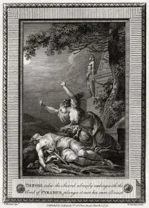Gesticulating Prints: Thisbe takes the Sword already reeking with the blood of Pyramus