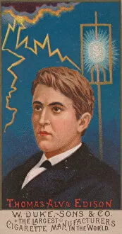 Electricity Gallery: Thomas Alva Edison, from the series Great Americans (N76) for Duke brand cigarettes, 1888