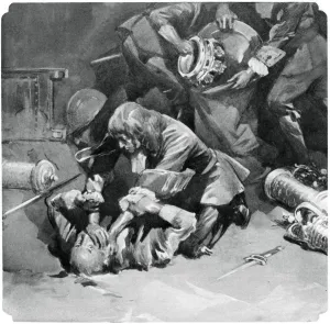 Thomas Blood attempting to steal the Crown Jewels from the Tower of London in 1671, (1937)
