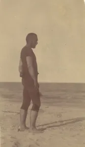 Eakins Thomas Prints: [Thomas Eakins in Swim Suit], 1880s. 1880s. Creator: Thomas Eakins