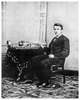 Phonograph Prints: Thomas Edison, American inventor, c1878 (1956)