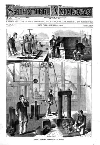 Thomas Edisons generator for electric light at his home at Menlo Park, New Jersey, USA Thomas Edisons generator for electric light at his home at Menlo Park, New Jersey, USA