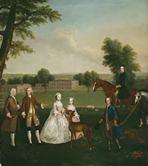 Estate Prints: Thomas Lister and Family at Gisburne Park, 1740 / 41. Creator: Arthur Devis