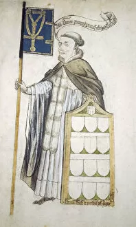 Alderman Of London Collection: Thomas Pomeroy, Prior of Holy Trinity, in aldermanic robes, c1450