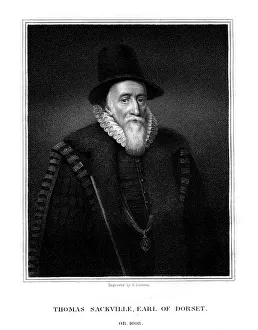 Thomas Sackville, 1st Earl of Dorset, English statesman and poet, (1824).Artist: E Scriven Thomas Sackville, 1st Earl of Dorset, English statesman and poet, (1824).Artist: E Scriven