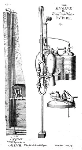 Invention Prints: Thomas Saverys steam pump or the miners friend, 1702 (1726)