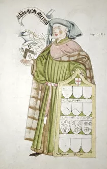 Alderman Of London Collection: Thomas Scott, Lord Mayor of London 1458-1459, in aldermanic robes, c1450
