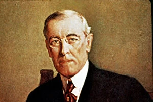 19th 20th Centuries Collection: Thomas Woodrow Wilson (1856-1924), the twenty eighth U.S. president, Nobel Peace Prize, 1919