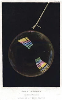 Theory Gallery: Thomas Young (1773-1829), Thin films illustrated by soap bubble, 1872