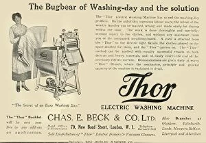 Western Script Collection: Thor: Electric Washing Machine - Chas E. Beck & Co. Ltd, 1920. Creator: Unknown