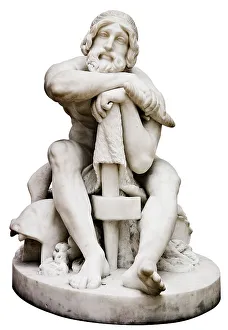 Thor Prints: Thor Resting with his Hammer, c. 1828. Artist: Freund, Hermann Ernst (1786-1840)