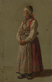 Folk Life Prints: Thora Ingebretsdatter Gulsvig, 1848. Creator: Adolph Tidemand