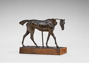 Thoroughbred Horse Walking, Part of the Neck Missing, early 1870s. Creator: Edgar Degas Thoroughbred Horse Walking, Part of the Neck Missing, early 1870s. Creator: Edgar Degas