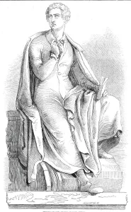 George Gordon Prints: Thorwaldsens statue of Lord Byron, 1845. Creator: W. J. Linton