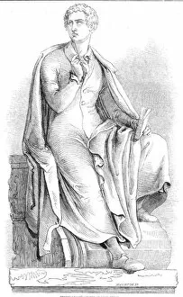 Cambridge University Gallery: Thorwaldsens statue of Lord Byron, 1845. Creator: W. J. Linton