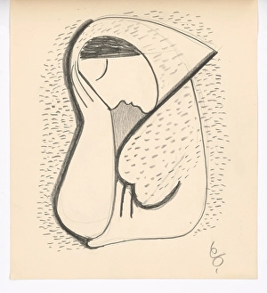 Sketch Book Prints: Thoughtful, 1938. Creator: Mikulas Galanda
