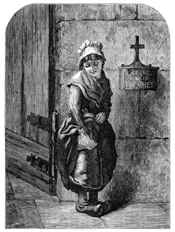On Thoughts of Charity Intent, by Miss E. Brownlow - from the Female Artists Exhibition, 1864. Creator: W Thomas