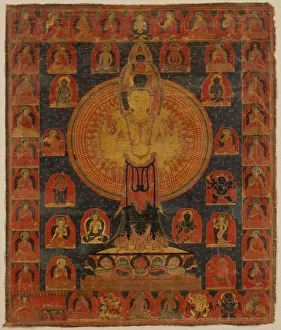 Cosmic Prints: Thousand-Armed Chenresi, a Cosmic Form of the Bodhisattva Avalokiteshvara, 14th century