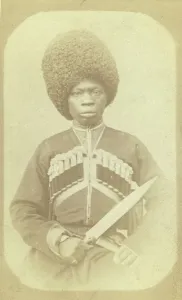 Caucasus Asia Prints: Three-quarter length portrait of man