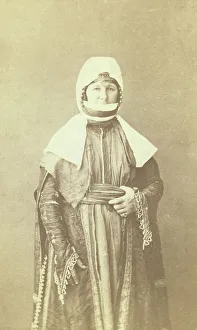 Caucasus Asia Prints: Three-quarter length portrait of woman