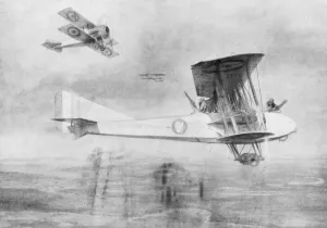 Etienne Prints: Three-seated aeroplane on a photographic mission