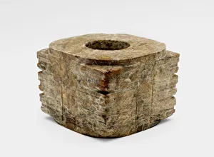 Ceremonial Object Prints: Three-tier tube (cong ?) with masks, Late Neolithic period, ca. 3300-2250 BCE
