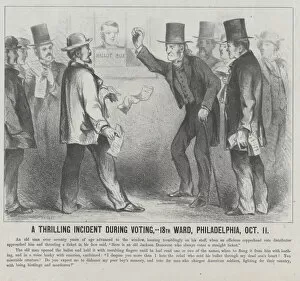 Andrew Johnson Gallery: A Thrilling Incident During the Voting, 18th Ward, Philadelphia, October 11, 1864
