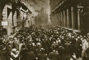 In Throgmorton Street beside the north wall of the London Stock Exchange, 20th century