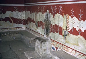 Minoan Gallery: The throne room of the Minoan royal palace at Knossos, c.21st -14th century BC