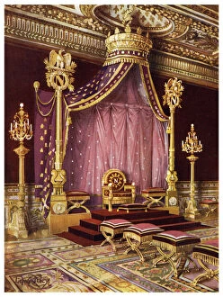 Edwin Foley Gallery: Throne room in the Palace of Fontainebleau, France, 1911-1912.Artist: Edwin Foley