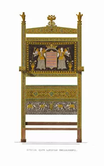 Alexis I Collection: Throne of Tsar Alexei Mikhailovich. From the Antiquities of the Russian State, 1849-1853