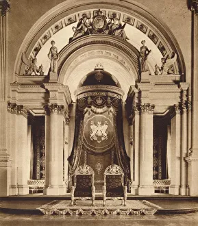 F G H Salusbury Prints: Thrones in the ballroom at Buckingham Palace, 1935