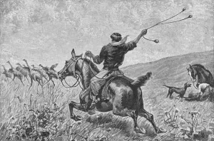 Captain Fitz Roy Prints: Throwing The Bolas, c1885, (1890). Artist: Robert Taylor Pritchett