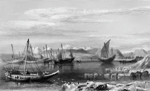 Robert James Elliott Prints: Thubare, A Small Harbour on the Arabian Coast