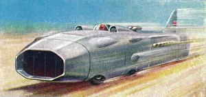 Aerodynamic Prints: Thunderbolt (Captain G. E. T. Eyston), 1938. Artists: Unknown, WD & HO Wills