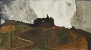 Schiele Prints: Thunderstorm Mountain (Chapel on Kreuzberg near Krumau)