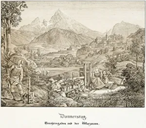 Thursday: Berchtesgaden and the Watzmann, 1823. Creator: Ferdinand Olivier