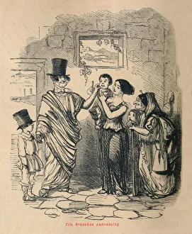 Canvassing Gallery: Tib Gracchus canvassing, 1852. Artist: John Leech