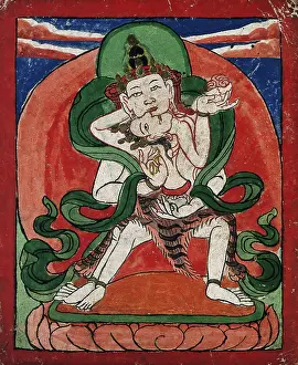 Card Prints: Tibetan fortune telling card. Creator: Unknown