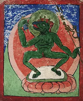 Card Prints: Tibetan fortune telling card. Creator: Unknown