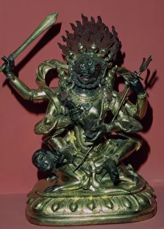Limb Prints: Tibetan gilt-bronze statuette of Mahakala