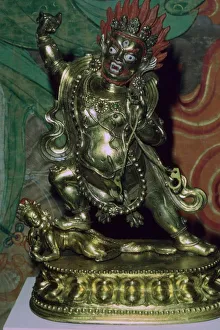 Tibetan gilt-bronze statuette of Vajrapani