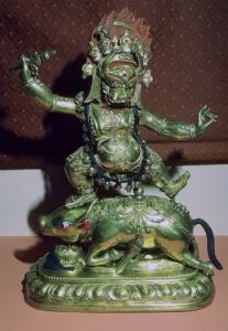 Tibetan gilt-bronze statuette of Yamer
