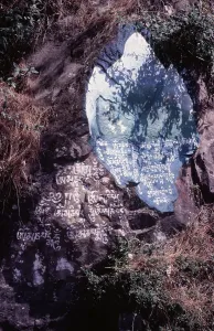 Paint Prints: Tibetan script painted on rocks, Dharamsala, India, 1988. Creator: Amanda Waite