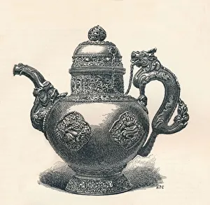 Tibetan Tea-Pot with Dragon Spout and Handle Showing Chinese Influence, c1904